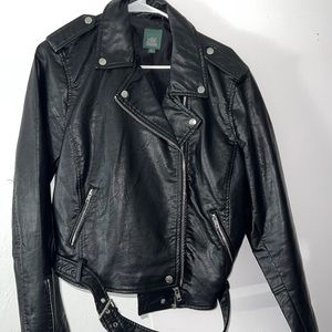 Black Faux Leather Moto Jacket